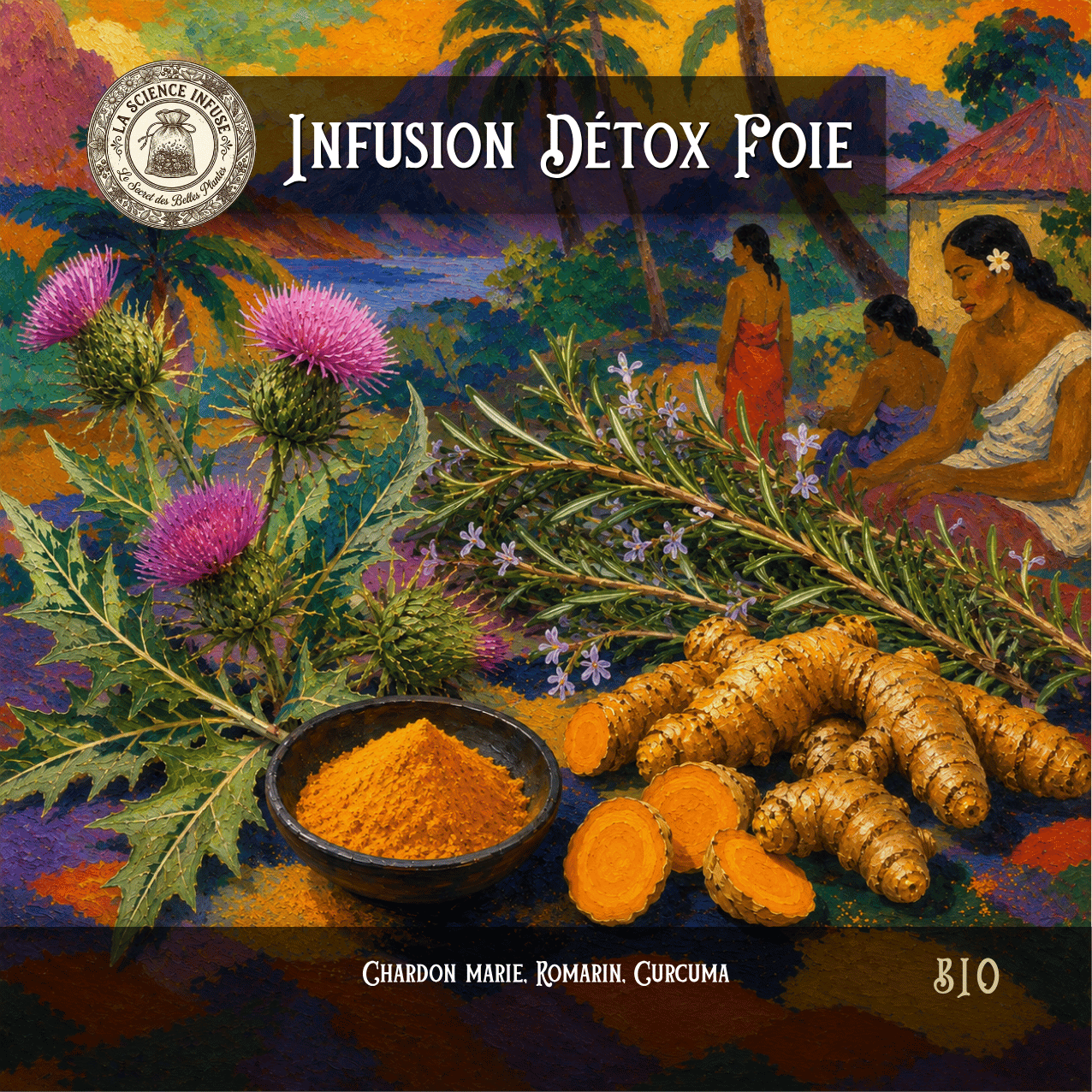 Infusion détox foie maison au chardon marie, romarin et curcuma
